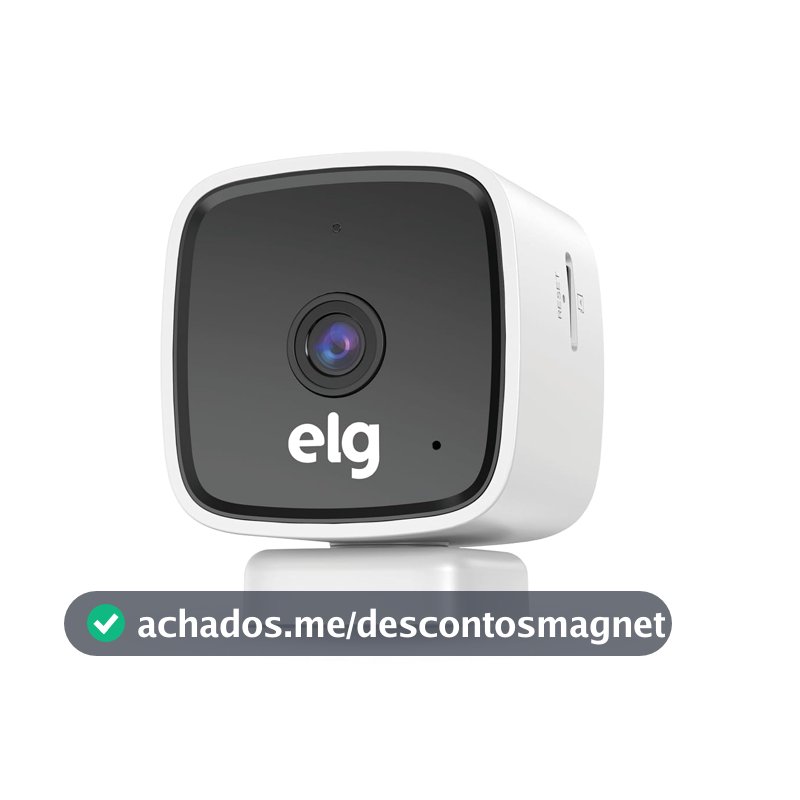 ELG, SHCI603, Câmera interna 1080P Full HD Inteligente Wi-Fi com Botão SOS, Áudio Bidirecional, Visão Noturna e Detecção de Movimentos, Branco