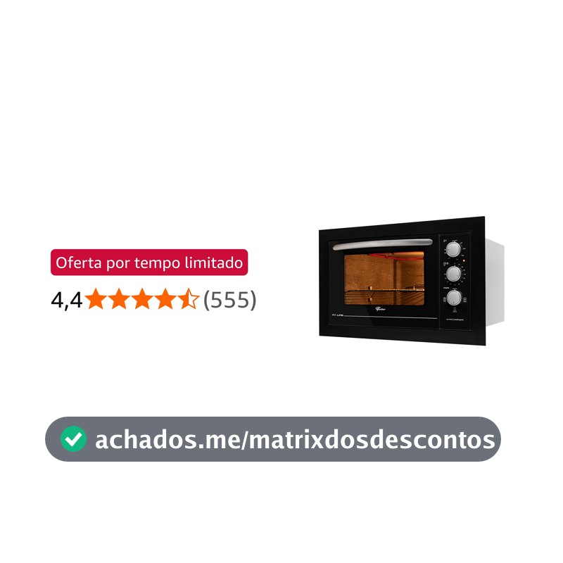 Fischer Forno Elétrico Embutir Fit Line 48L Black 127V 34493-95481