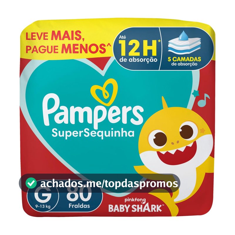 Fralda Pampers Supersequinha Tamanho G 80 Unidades