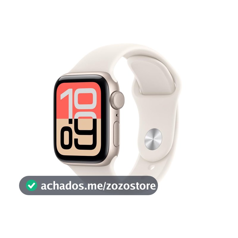 Apple Watch SE 3 GPS, Caixa em alumínio luz das estrelas de 40 mm com Bracelete desportiva luz das estrelas - M/G