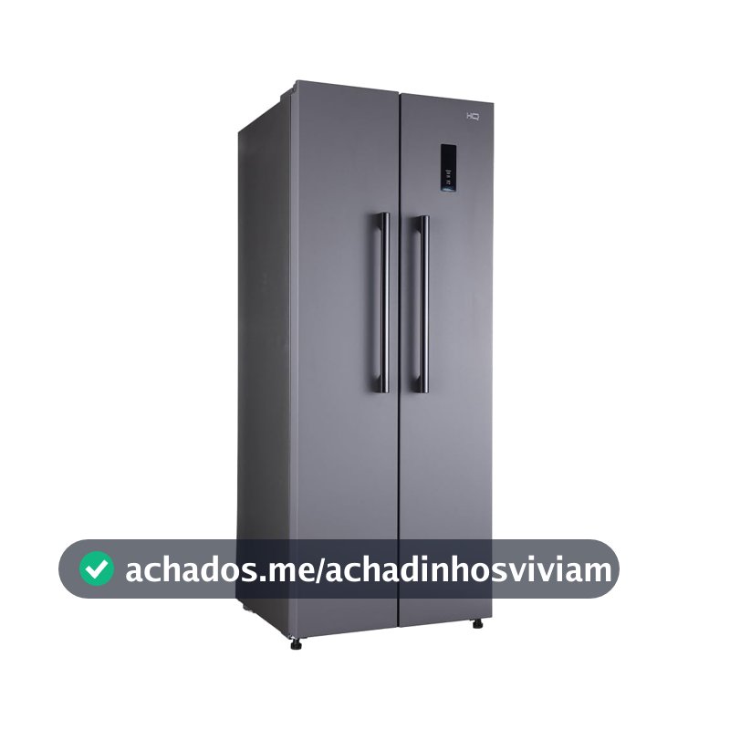 Geladeira Refrigerador HQ Frost Free Side By Side 460 Litros Cinza HQ-460SBSFF (220V)
