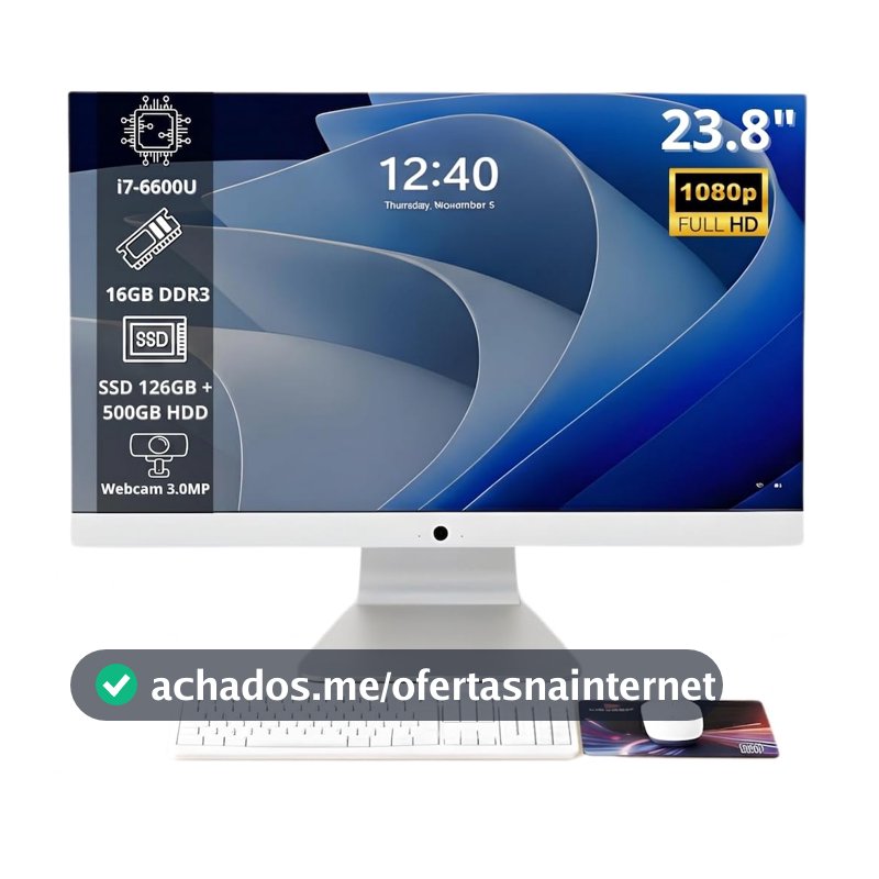 Computador Core i7-16GB RAM - SSD 128GB + HD 500GB Tela - 23.8 Polegadas