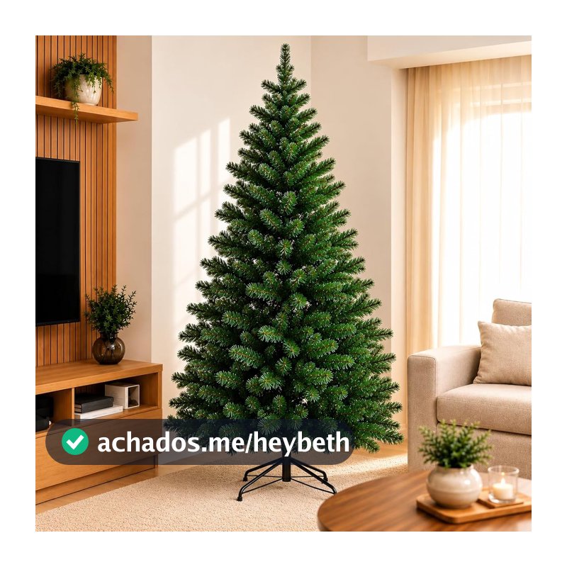 Árvore de Natal 1,80cm Pinheiro Verde Luxo 450 Galhos Cheia Pé de Ferro
