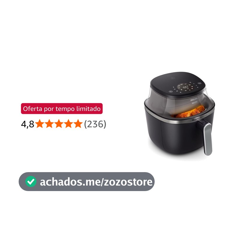 Philips Walita Fritadeira Airfryer Digital 7,2L, Preta, 110V