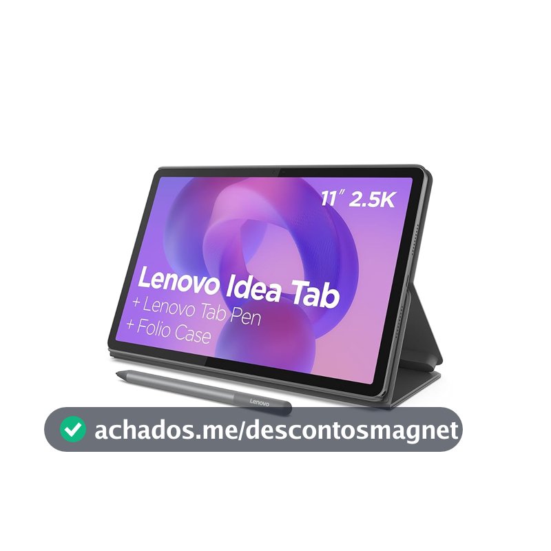 Tablet Lenovo Idea Tab 11" 90Hz - Octa-Core, 4GB RAM, 128GB, Wi-Fi 5, Android 15, Caneta e Capa