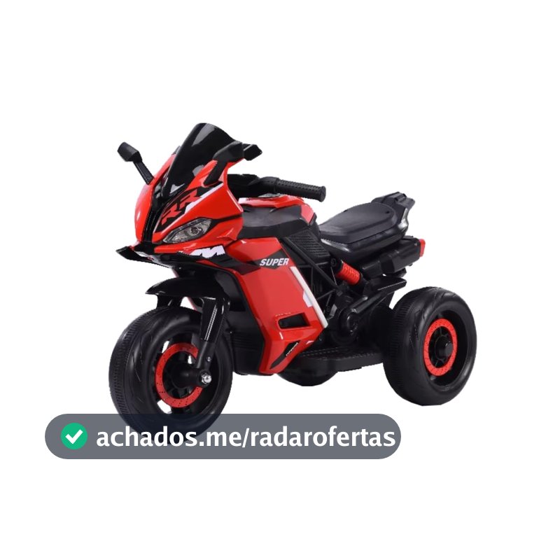 Moto Elétrica Infantil Mini 3 Rodas Frente/Ré Maxi Toys (Vermelho)