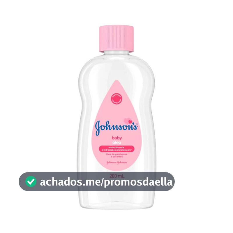 Óleo Hidratante para Bebê Johnson's Baby, Puro, 200ml