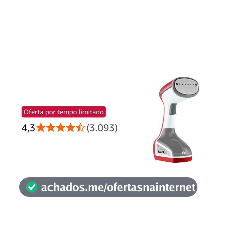WAP Vaporizador de Roupas e Tecidos WAPORE FAST 1250 com Escova, Capacidade de 200ml, Vapor Quente 160°C, 1250W, 220V