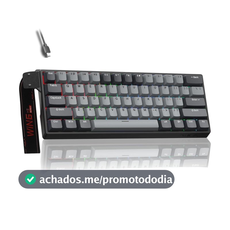 Teclado Magnético Gamer Win60 Pro Com Fio Preto Rgb Hot Swappable