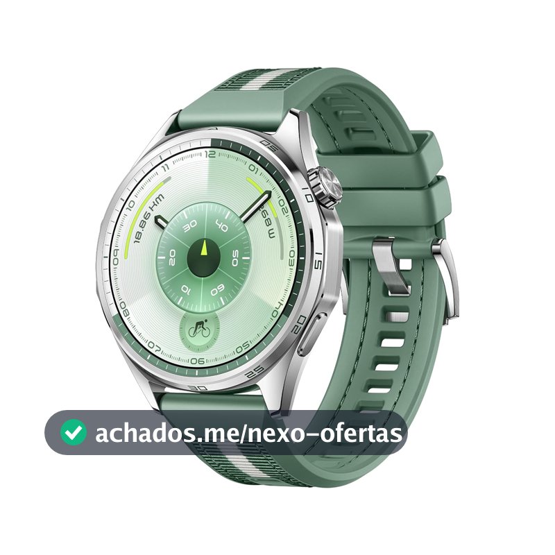 Smartwatch, HUAWEI WATCH GT 6 46mm, Potenciômetro de Ciclismo no Pulso, Bateria com Autonomia de Até 21 Dias, Bem-Estar Emocional Multidimensional, Compatível com iOS e Android, GPS Integrado, Verde