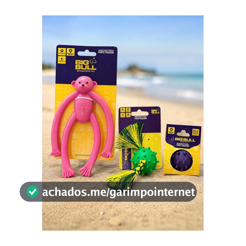Kit 3 Brinquedos Macaco Mordedor Resistente para Cachorro Pequeno