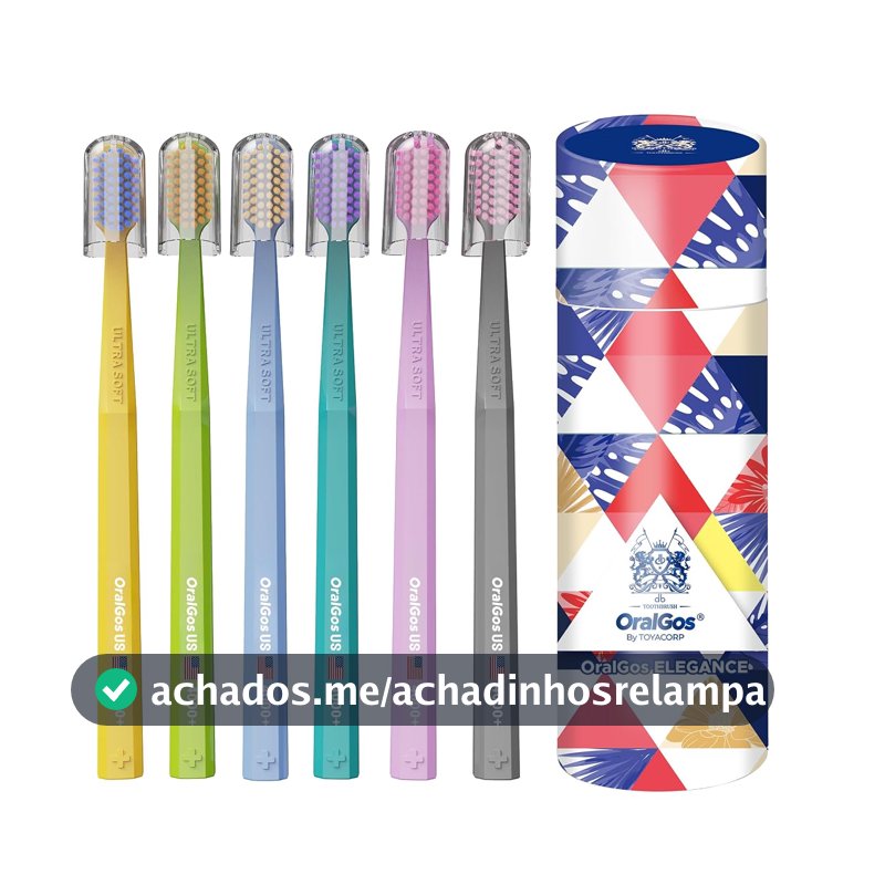 OralGos Escova de Dentes Premium 6 unidades Colorido, Cerdas Ultra Macias