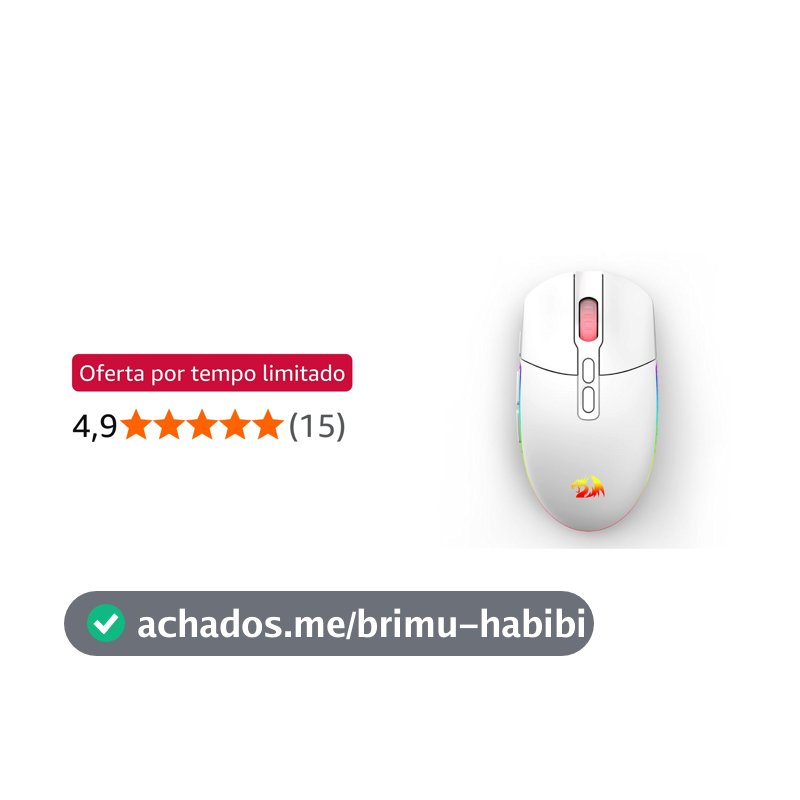 Mouse sem fio Redragon Invader Pro Branco