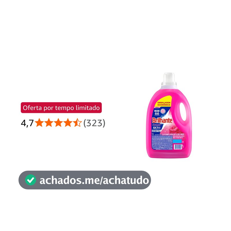 Brilhante Lava-Roupas Líquido Perfume e Cuidado Extraordinário 5L