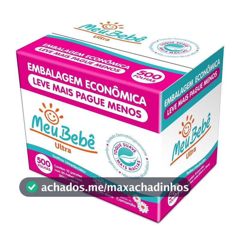 Meu Bebê Ultra Toalhas Umedecidas, Hygieline, 500 Folhas