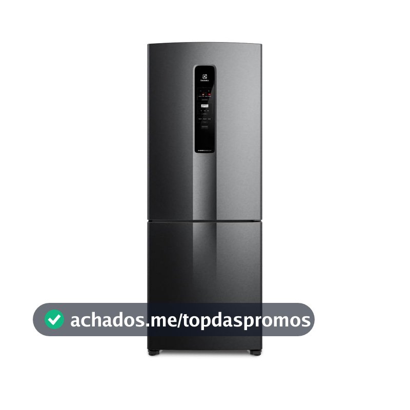 Geladeira Electrolux Frost Free 490L Efficient com AutoSense Inverse Black Inox Look (IB7B) 127 V