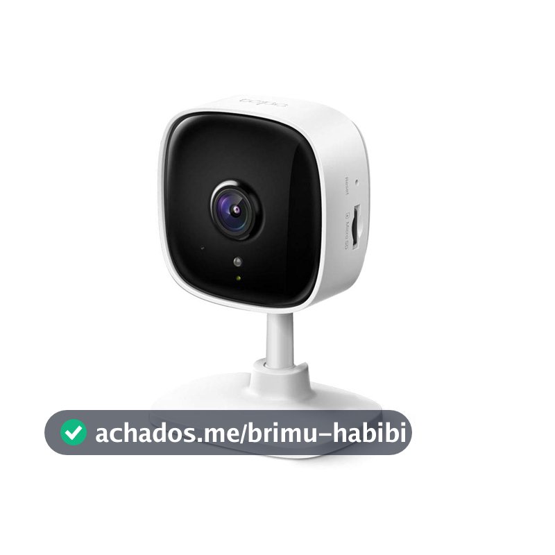TP-Link Tapo C100 Câmera de Segurança Wi-Fi Interna Full HD 1080p, Visão Noturna até 9 m, Detecção de Movimento, Áudio Bidirecional, Alarme, ONVIF, Alexa e MicroSD até 512 GB