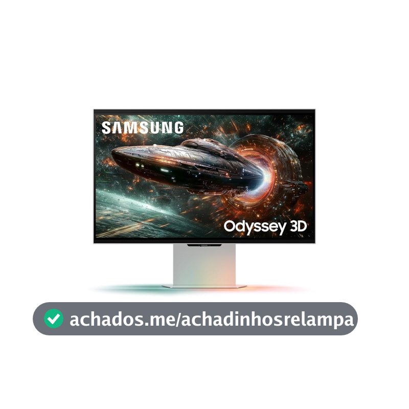 Monitor Odyssey 3D, sem óculos, 27", 4k, 165Hz, 1ms, HDMI, DP, USB, prata
