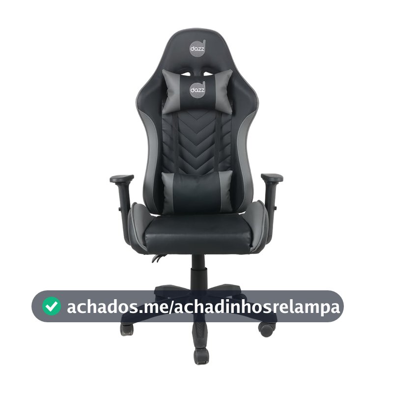 Cadeira Gamer Elite Pro Dazz – Reclinável 130°, Couro PU, Pistão Classe 4, Suporta 140 kg, Braços 1D, Almofadas Lombar e Pescoço, Base Nylon 50 mm – Preto e Cinza