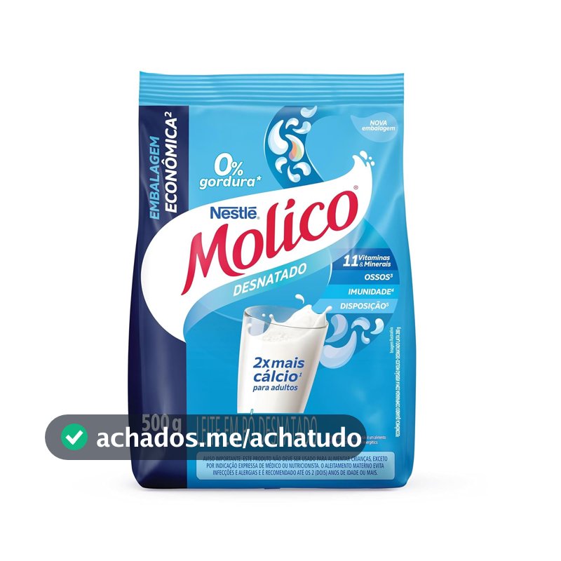 Molico Leite Em Pó Desnatado Total Cálcio 500G