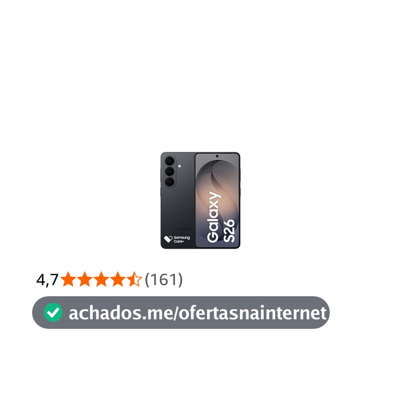Celular Samsung Galaxy S26 5G, 256GB, 12GB RAM, Câmera Tripla de 50+12+10, Tela Grande de 6.3" - Preto