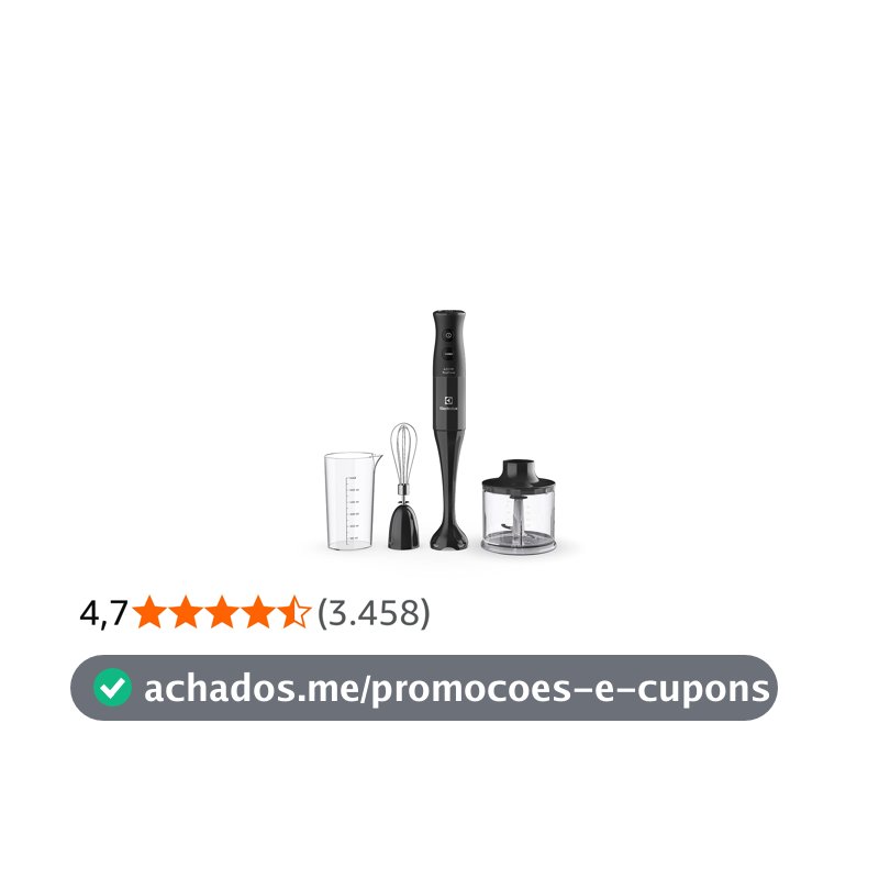 Mixer Misturador Multiuso Electrolux 3 em 1 400W 2 velocidades 3 acessórios mini processador capacidade resistente temperatura 600ml livre BPA EIB10 preto 127v