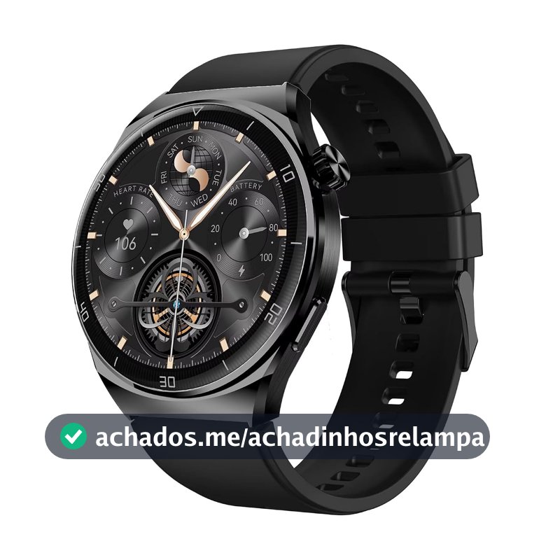 Smartwatch Aurafit Relógio inteligente para Homens, Tela Full Touch 1.43"AMOLED, IP68, Compatível com iOS e Android, 110+ Modos Esportivos, Assistente de Voz, Faz e Recebe Ligações
