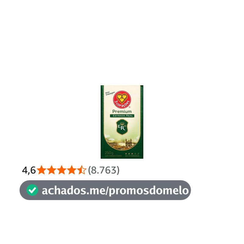 3 Corações Café Torrado E Moído Estrada Real Premium À Vácuo 250G