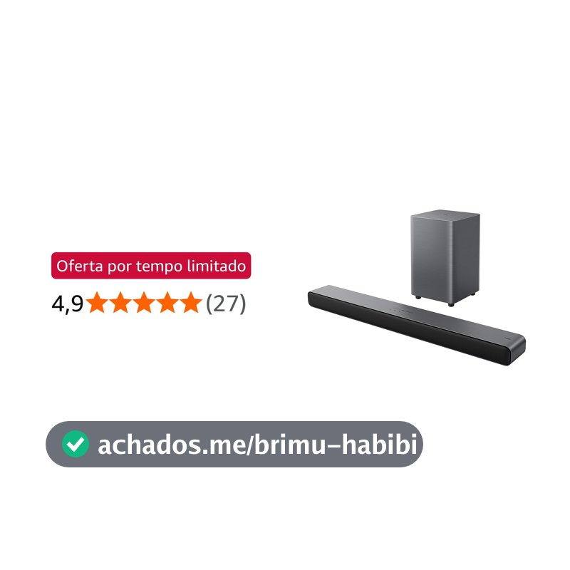 Soundbar TCL S55H 220W Bluetooth 2.1 com Subwoofer Sem Fio