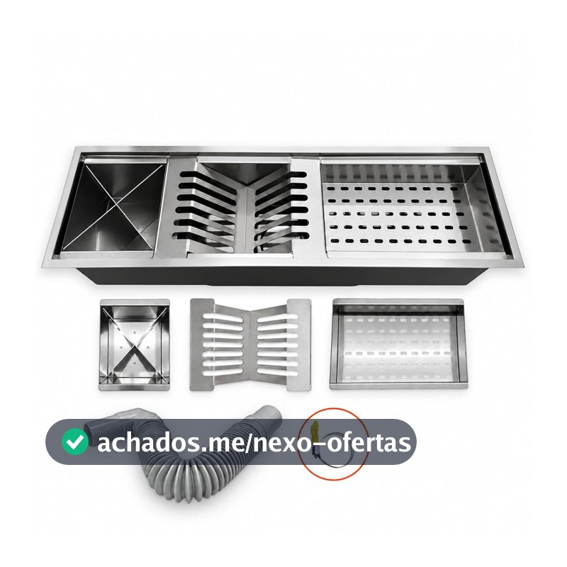 Calha Cozinha Escorredor Canal Organizador Embutir Úmida Inox 60cm Cor Aço inox escovado