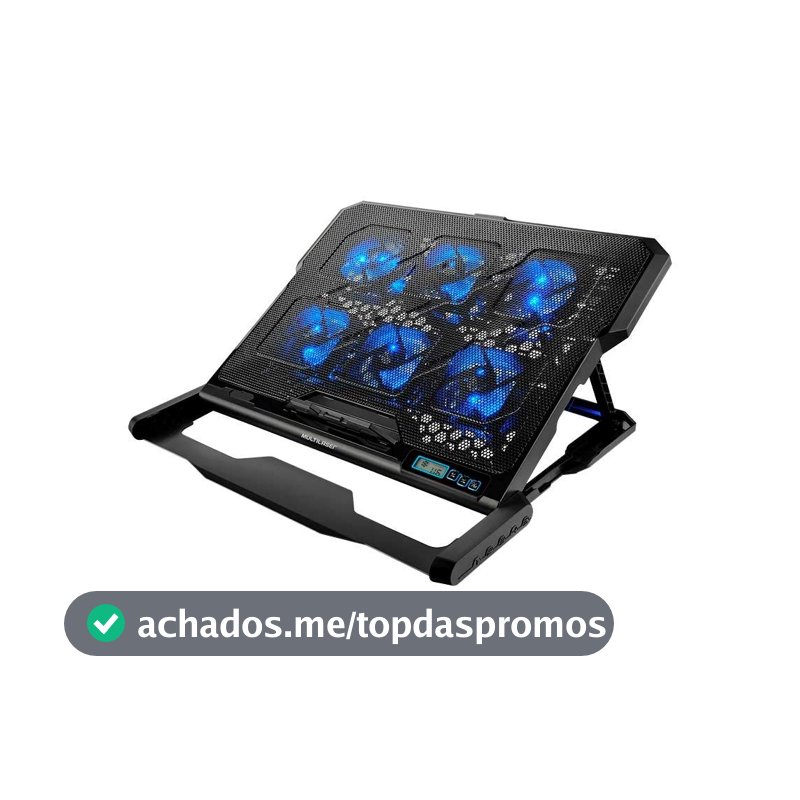 Cooler para Notebook com 6 Fans Led Azul Hexa Cooler Multi - AC282