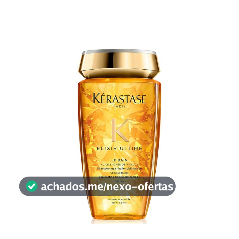Kérastase Elixir Ultime Le Bain Shampoo 250ml para Cabelos Opacos, com Óleos de Marula e Camélia, Nutrição Profunda, Ação Antifrizz e Reparação da Fibra Capilar