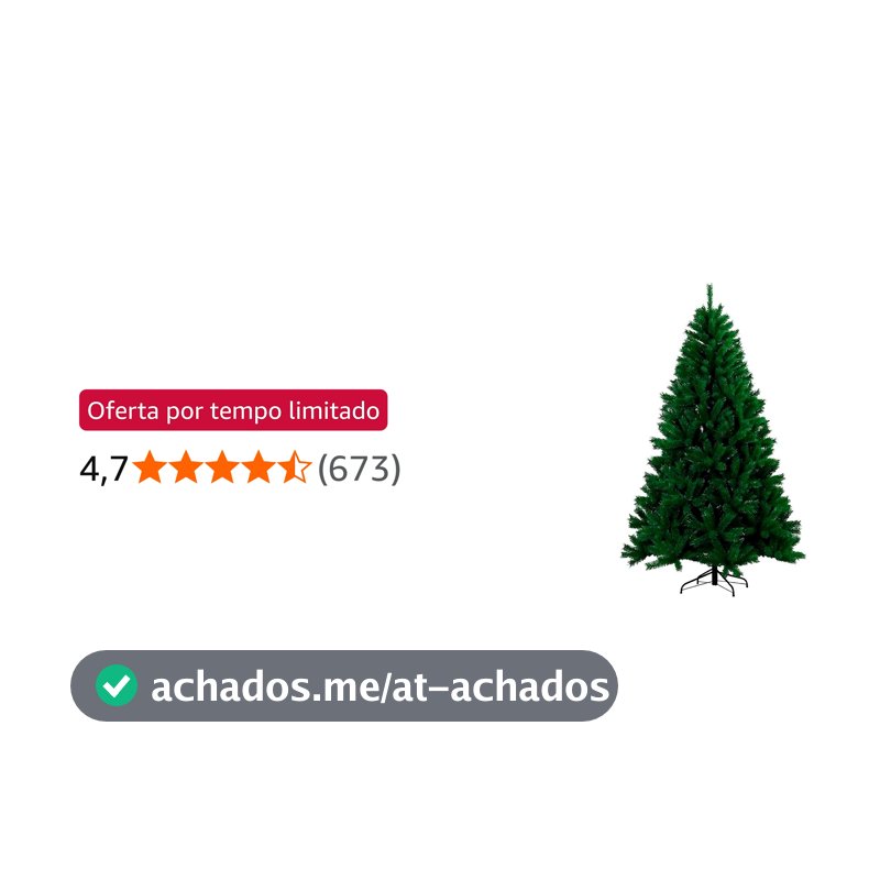 Árvore de Natal Luxo Pinheiro 1,80m 800 Galhos — Cheia, Realista e Elegante Natal Encantador Decoração de Casa Decoração Natalina Inesquecível Base de Ferro Reforçada Resistente Linha Super Premium®