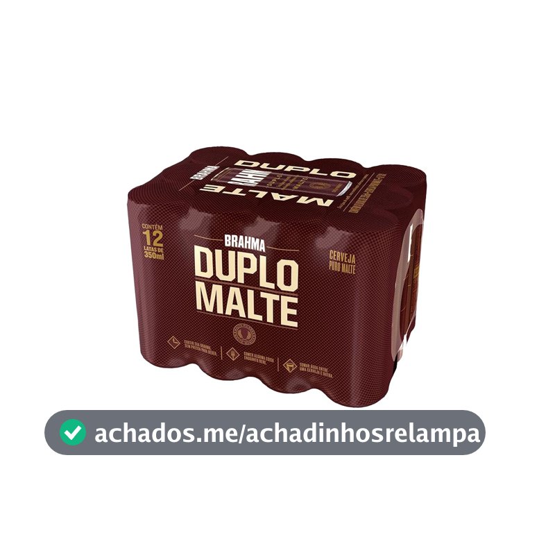 Pack Cerveja Brahma Duplo Malte Lata Sleek - com 12 unidades 350ml