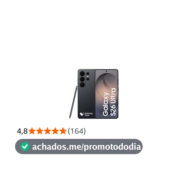 Celular Samsung Galaxy S26 Ultra 5G, 256GB, 12GB RAM, Câmera Quádrupla, Tela Grande de 6.9" - Preto