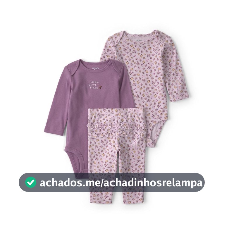 Conjunto de 3 peças de body e calça 3-piece Bodysuit Pant Sets Carter'sMeninas