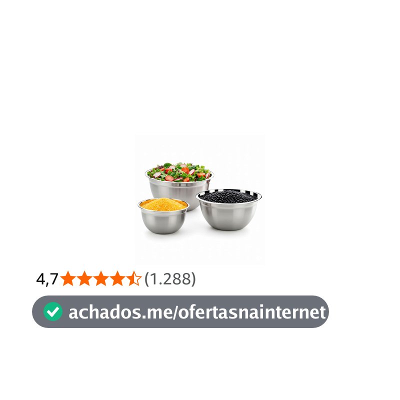 Conjunto de Tigelas Brinox 3 Peças Suprema Aço Inox