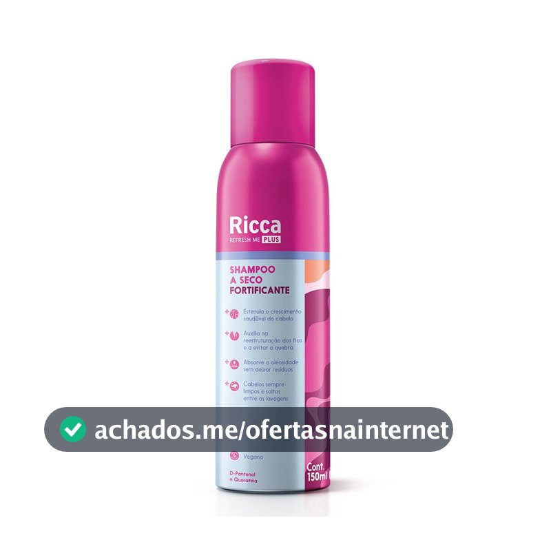 Ricca Shampoo a Seco Fortificante, Fragrância Frutada, 150ml