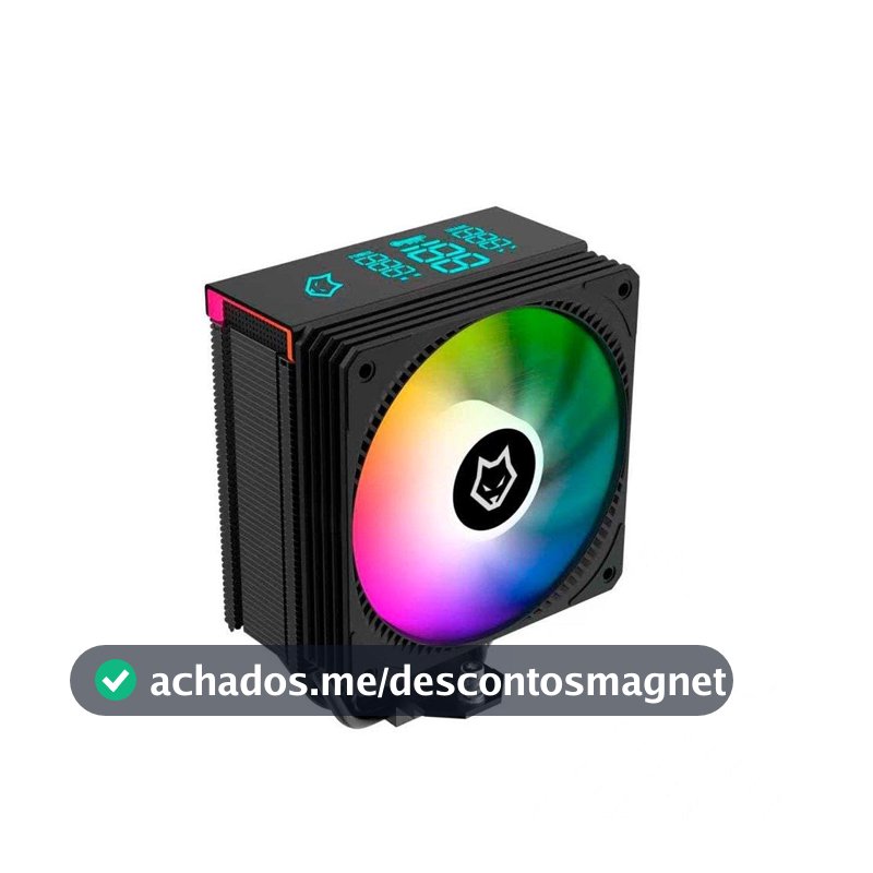 Air Cooler ARGB com Display Husky Alisius 500, AMD/INTEL, 90mm, 95W - HAC500PT