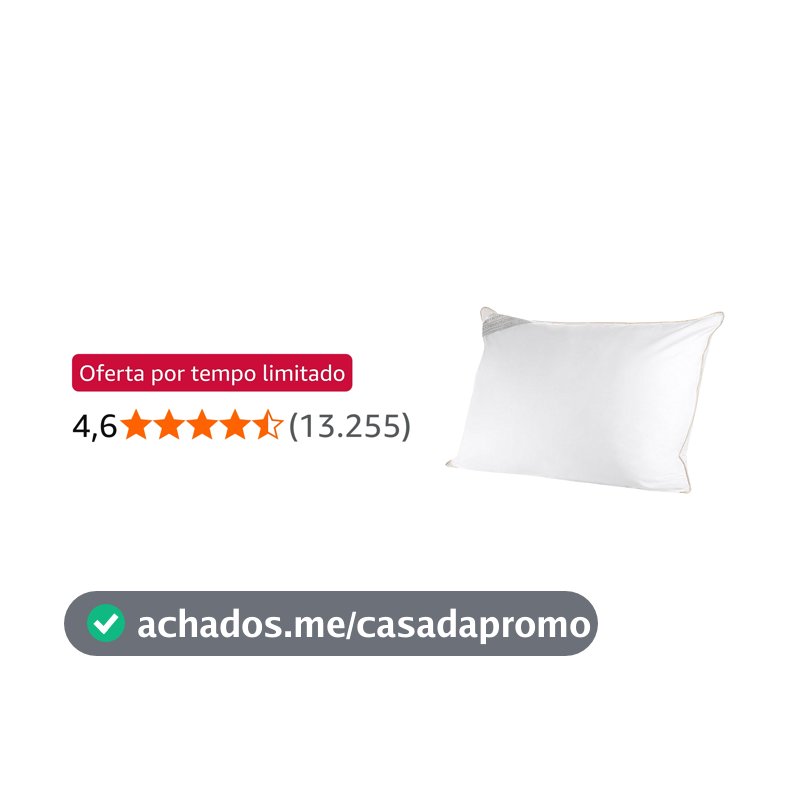 Buddemeyer Travesseiro 50x70cm, Toque de Pluma Algodão Branco