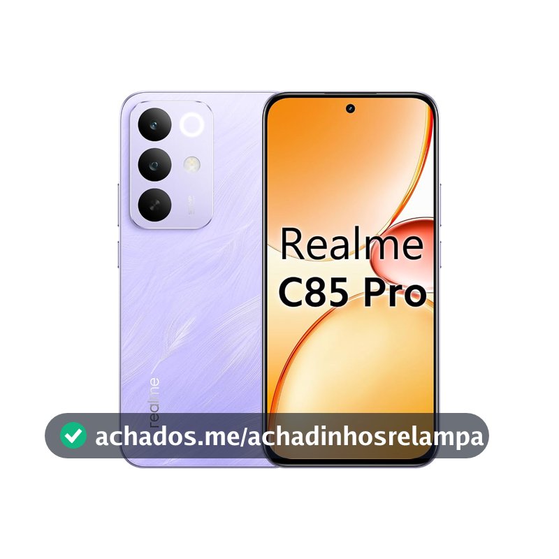 Realme C85 Pro Smartphone Tela de 6,8 polegadas AMOLED 120Hz Display, 7000mAh Batteria 45W, Qualcomm Snapdragon 685, IP69 Provação de água, NFC, Dual 4G SIM (Pupura, 256, GB, 8, GB)