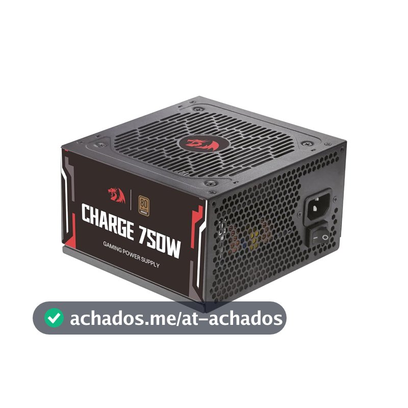 Fonte Gamer Redragon Charge 750W Preto ATX 80 Plus Bronze Capacitores 100% Japoneses FRC-750