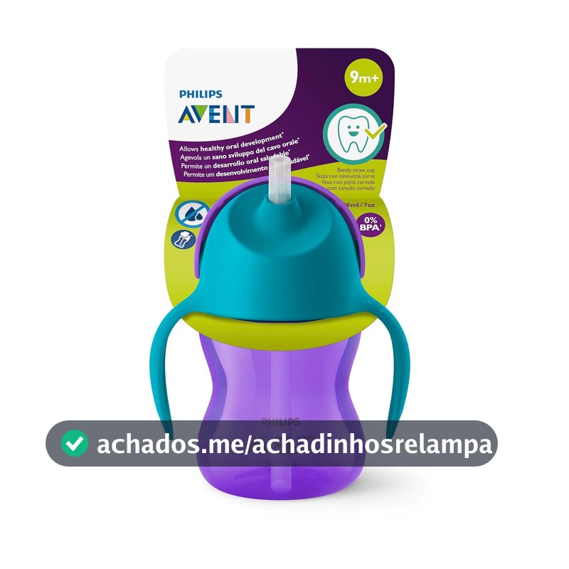 Copo Dinossauro Philips Avent SCF796/02 À Prova de Vazamentos Azul/Roxo 200ml