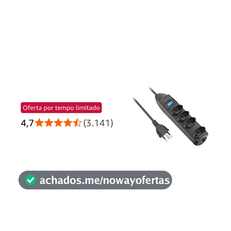 Filtro de Linha 4 Tomadas Elgin 2P+T 10A Preto Bivolt