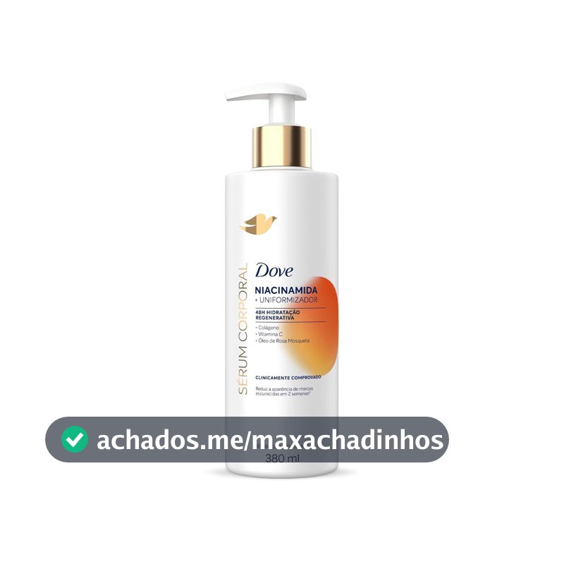 Sérum Hidratante Corporal Para Pele com Tom Irregular 48h de Hidratação Regenerativa Dove Dermo Renovador Niacinamida Redutor de Marcas Escurecidas Clinicamente Comprovado 380mL