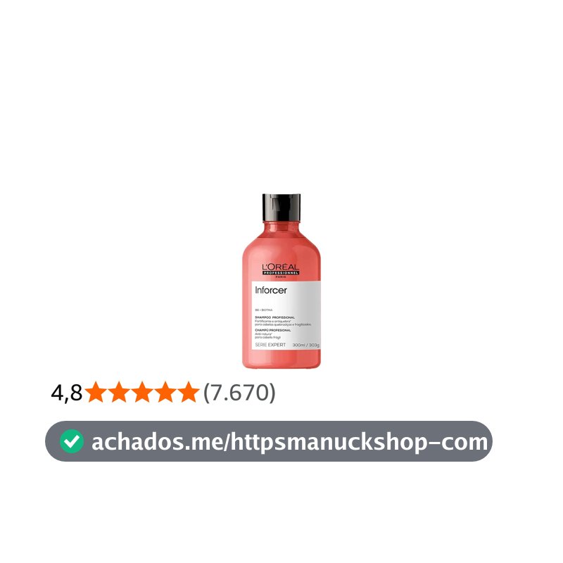 L'Oréal Professionnel Inforcer Shampoo Fortificante Antiqueda por Quebra, Crescimento Saudável Para Cabelos Frágeis e Quebradiços Com Biotina e Vitamina B6, 300ml