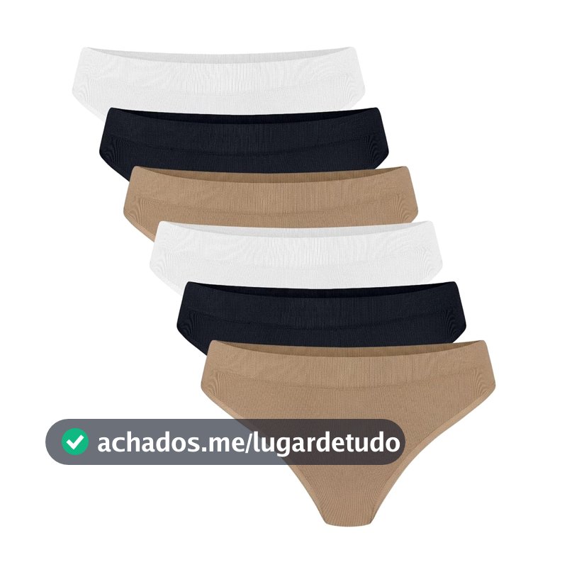 Kit 6 Calcinhas Trifil Modelo Biquíni Poliamida Forro Algodão