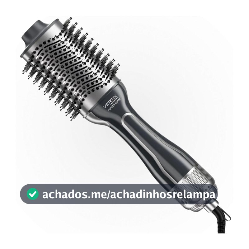 Vertix, Power Glam Escova Secadora, Bivolt, 1300W, 2 temperaturas + jato frio, Cabo giratório de 2 metros
