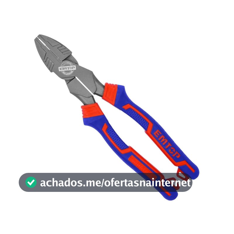 EMTOP Alicate Universal de Alta Alavancagem em Cromo Vanádio 9,5 Polegadas 240 Mm