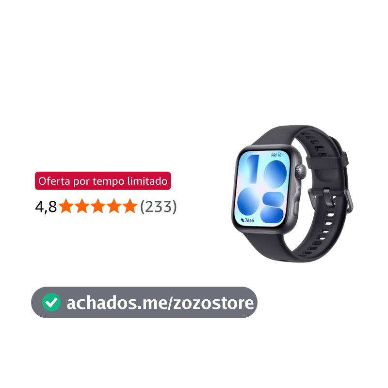 Smartwatch, HUAWEI WATCH FIT 5, AMOLED de 1,82" Design Leve, Mini Treino, Bateria com Até 10 Dias, 64 GB, Gerenciamento Avançado da Saúde, Monitor do Sono, GPS, Compatível com iOS e Android, Preto